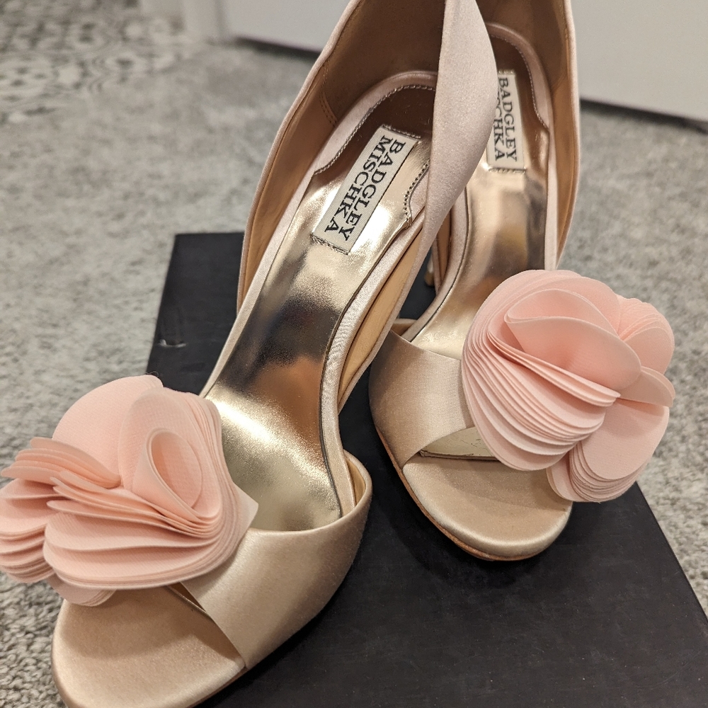 Badgley Mischka Pink Satin Randall Pump